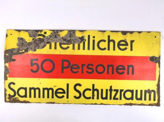 Luftschutz Emailleschild " Öffentlicher Sammel...