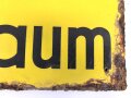 Luftschutz Emailleschild " Öffentlicher Sammel Schutzraum 100 Personen" Maße 39 x 80cm, ungereinigtes Stück