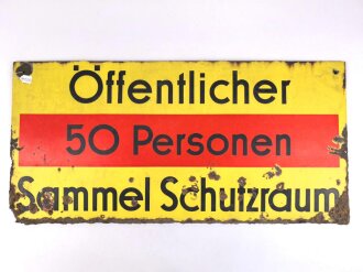 Luftschutz Emailleschild " Öffentlicher Sammel...