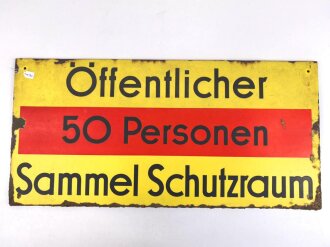 Luftschutz Emailleschild " Öffentlicher Sammel...