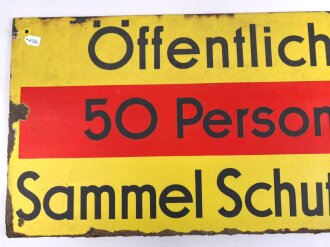 Luftschutz Emailleschild " Öffentlicher Sammel...