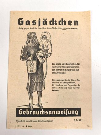 Luftschutz Gasjäckchen für Kleinkinder, sehr guter Gesamtzustand.