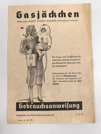 Luftschutz Gasjäckchen für Kleinkinder, sehr guter Gesamtzustand.