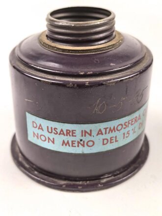 Italien, Filter für eine Gasmaske datiert 1935