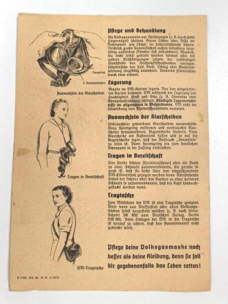 Volksgasmaske 40 für Luftschutz. Ungereinigt, in der originalen Umverpackung