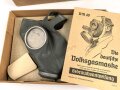 Volksgasmaske 40 für Luftschutz. Ungereinigt, in der originalen Umverpackung