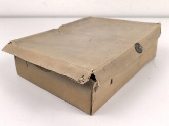 Volksgasmaske 37 für Luftschutz. Ungereinigt, in der originalen Umverpackung, diese defekt