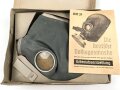 Volksgasmaske 37 für Luftschutz. Ungereinigt, in der originalen Umverpackung, diese defekt