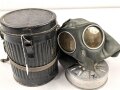 Volksgasmaske 37 in Bereitschaftsbüchse. Ungereinigt, Originallack