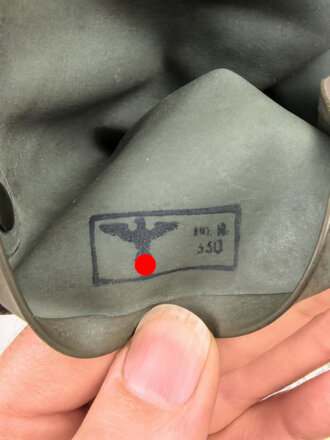 Volksgasmaske 37 in Bereitschaftsbüchse. Ungereinigt, Originallack