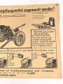 Gasschutz Wehrmacht, Wandanschlag 10 " So muß der Satz Waffenentgiftungsmittel angewandt werden !"  Maße 30 x 42cm