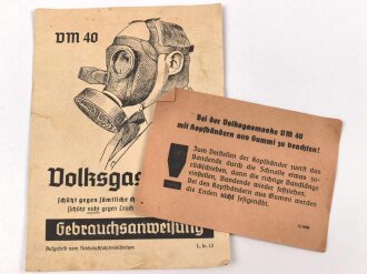 Gebrauchsanweisung für die Volksgasmaske 40