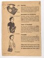 Gebrauchsanweisung für die Volksgasmaske 37, zweimal eingerissen