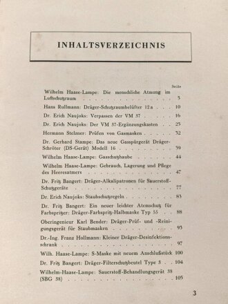 Dräger " Gasschutz in Industrie und Luftschutz, Staubschutz u.a"  Katalog mit 204 Seiten aus dem Jahr 1939-40