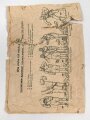 Faltblatt DIN A4 " Anleitung für das Anlegen der leichten Gasbekleidung 37" von 1.4.1942.