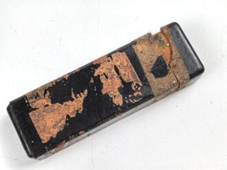Preßmassebehälter "Caporit" Tabletten ( Desinfektionsmittel ) der Wehrmacht, leer, datiert 1942