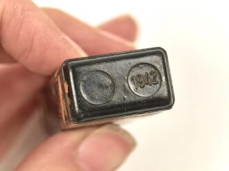 Preßmassebehälter "Caporit" Tabletten ( Desinfektionsmittel ) der Wehrmacht, leer, datiert 1942