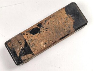 Preßmassebehälter "Caporit" Tabletten ( Desinfektionsmittel ) der Wehrmacht, leer, datiert 1942