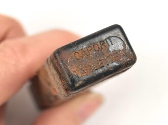 Preßmassebehälter "Caporit" Tabletten ( Desinfektionsmittel ) der Wehrmacht, leer, datiert 1942