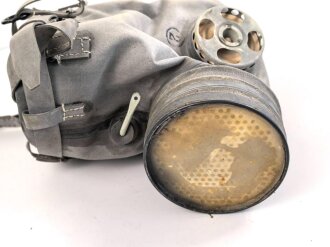 Ungarn ?, Pferdegasmaske KSPM in sehr gutem Zustand, mit Gasbrille in Umverpackung. Russisches Modell, so auch unter anderem in Polen im Einsatz.