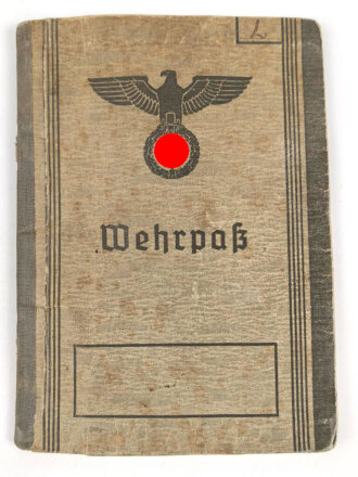 Wehrpaß Heer, eingestellt am 3.Oktober 1941 bei 1. Komp. Kraftfahr Ersatz Abteilung 5 Villingen.