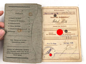 Wehrpaß Heer, eingestellt am 3.Oktober 1941 bei 1....