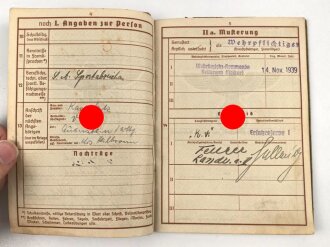 Wehrpaß Heer, eingestellt am 3.Oktober 1941 bei 1. Komp. Kraftfahr Ersatz Abteilung 5 Villingen.