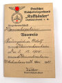 Deutscher Reichskriegerbund Kyffhäuserbund e.V. "Ausweis" Kleinsachsenheim, 1935