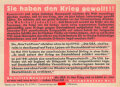 Parole der Woche Nr. 3, "Sie haben den Krieg gewollt!!", Zentralverlag der NSDAP, 7,5 x 10 cm, 1942