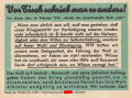 Parole der Woche Nr. 6, "Vor Tisch schrieb man es anders!", Zentralverlag der NSDAP, 7,5 x 10 cm, 1942