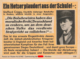 Parole der Woche Nr. 8, "Ein Hetzer plaudert aus der...