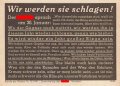 Parole der Woche Nr. 12, "Wir werden sie schlagen!", Zentralverlag der NSDAP, 7,5 x 10 cm, 1942