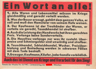 Parole der Woche Nr. 15, "Ein Wort an alle!",...