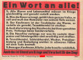 Parole der Woche Nr. 15, "Ein Wort an alle!", Zentralverlag der NSDAP, 7,5 x 10 cm, 1942