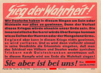 Parole der Woche Nr. 23, "Sieg der Wahrheit!",...