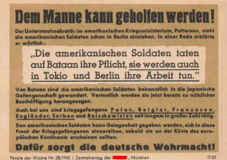 Parole der Woche Nr. 28, "Dem Manne kann geholfen werden!", Zentralverlag der NSDAP, 7,5 x 10 cm, 1942