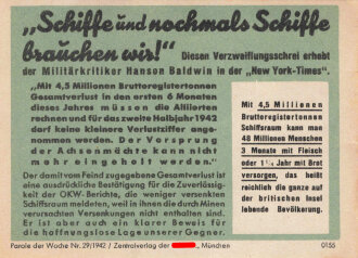 Parole der Woche Nr. 29, "Schiffe und nochmals...