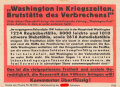 Parole der Woche Nr. 32, "Washington in Kriegszeiten, Bruststätte des Verbrechens!", Zentralverlag der NSDAP, 7,5 x 10 cm, 1942