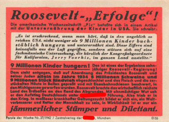 Parole der Woche Nr. 37, "Roosevelt-Erfolge!",...