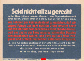 Parole der Woche Nr. 42, "Seid nicht allzu...