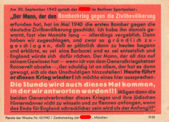Parole der Woche Nr. 43, "Am 30. September 1942...