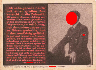 Parole der Woche Nr. 48, "Ich sehe gerade heute mit...
