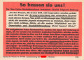 Parole der Woche Nr. 49, "So hassen sie uns!", Zentralverlag der NSDAP, 7,5 x 10 cm, 1942