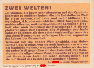 Parole der Woche Nr. 4, "Zwei Welten!",...