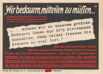 Parole der Woche Nr. 5, "Wir bedauern, mitteilen zu...