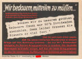 Parole der Woche Nr. 5, "Wir bedauern, mitteilen zu müssen...", Zentralverlag der NSDAP, 7,5 x 10 cm, 1941