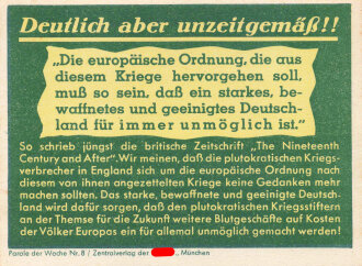 Parole der Woche Nr. 8, "Deutlich aber...