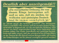 Parole der Woche Nr. 8, "Deutlich aber unzeitgemäß!!", Zentralverlag der NSDAP, 7,5 x 10 cm, 1941
