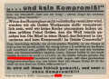 Parole der Woche Nr. 10, "... und kein Kompromiß!", Zentralverlag der NSDAP, 7,5 x 10 cm, 1941