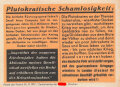 Parole der Woche Nr. 11, "Plutokratische Schamlosigkeit", Zentralverlag der NSDAP, 7,5 x 10 cm, 1941